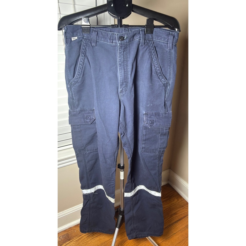 Carhartt FR Flame Resistant Cargo Pants Navy Blue Reflective Tape NFPA 2112 Mens